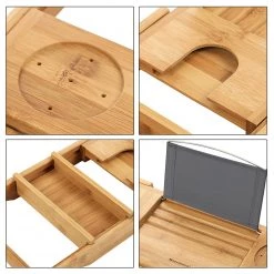 Songmics Porte savon de baignoire Hugier - Bambou - Beige -Accessoires de salle de bain Soldes 1000254992 210326 08451600605 DETAILS P000000001000254992