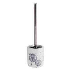 WENKO Brosse WC Astera - Céramique - Blanc / Gris