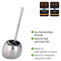 WENKO Brosse WC Polaris Nodi - Céramique - Chrome -Accessoires de salle de bain Soldes 1000257668 210422 0738470001018 ICON DETAILS P000000001000257668 icon seal