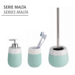 WENKO Brosse WC Malta - Blanc / Verre menthe -Accessoires de salle de bain Soldes 1000257669 210422 0738480001026 ICON DETAILS P000000001000257669 icon seal