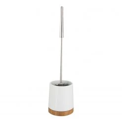 WENKO Brosse WC Bamboo - Céramique / Bambou - Blanc