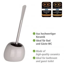 WENKO Brosse WC Polaris - Céramique / Silicone - Gris clair -Accessoires de salle de bain Soldes 1000257690 210422 073909001107 ICON DETAILS P000000001000257690 icon seal