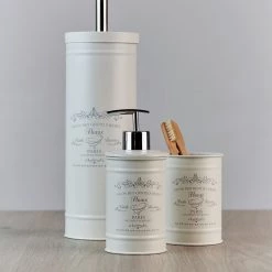 WENKO Set salle de bain Home (3 éléments) - Métal - Crème -Accessoires de salle de bain Soldes 1000257719 210422 07393700222 DETAILS P000000001000257719