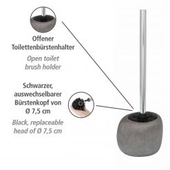 WENKO Brosse WC Pebble Stone - Polyrésine - Gris -Accessoires de salle de bain Soldes 1000257720 210422 073937001215 ICON DETAILS P000000001000257720 icon seal