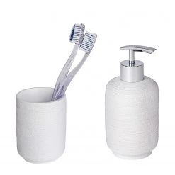 WENKO Set salle de bain Goa Neo (2 éléments) - Blanc - Blanc