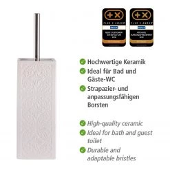 WENKO Brosse WC Cordoba - Blanc -Accessoires de salle de bain Soldes 1000257733 210422 073950001265 ICON DETAILS P000000001000257733 icon seal