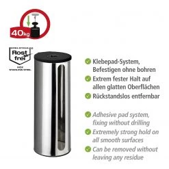 WENKO Porte rouleaux papier toilette Detroit - Métal - Brillant -Accessoires de salle de bain Soldes 1000257748 210422 074002001316 ICON DETAILS P000000001000257748 icon seal