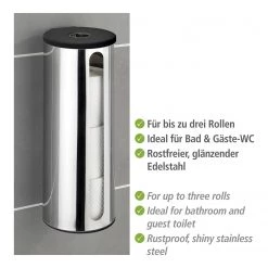 WENKO Porte rouleaux papier toilette Detroit - Métal - Brillant -Accessoires de salle de bain Soldes 1000257748 210422 074002001317 ICON DETAILS P000000001000257748 icon seal