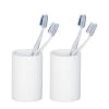 WENKO Verres à dents Ida - Blanc - Lot de 2