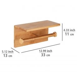 WENKO Dérouleur de papier toilette Duo - Bambou - Naturel -Accessoires de salle de bain Soldes 1000257776 210422 074025001408 ICON DETAILS P000000001000257776 icon seal
