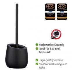 WENKO Brosse WC Badi - Noir -Accessoires de salle de bain Soldes 1000257778 210422 074027001416 ICON DETAILS P000000001000257778 icon seal