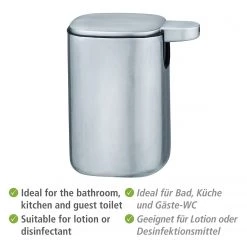 WENKO Distributeur de savon Alassio - Métal - Satiné -Accessoires de salle de bain Soldes 1000257792 210422 074043001481 ICON DETAILS P000000001000257792 icon seal