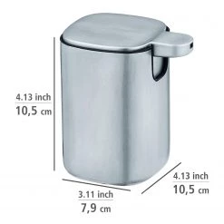 WENKO Distributeur de savon Alassio - Métal - Satiné -Accessoires de salle de bain Soldes 1000257792 210422 074043001482 ICON DETAILS P000000001000257792 icon seal