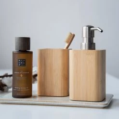 WENKO Distributeur de savon Bambusa - Bambou verni - Naturel -Accessoires de salle de bain Soldes 1000257795 210422 07404500497 DETAILS P000000001000257795