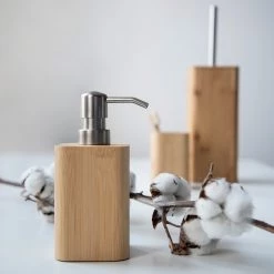 WENKO Distributeur de savon Bambusa - Bambou verni - Naturel -Accessoires de salle de bain Soldes 1000257795 210422 07404500498 DETAILS P000000001000257795