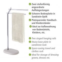 WENKO Porte-serviettes sur pied Puro - Métal / Matière plastique - Chrome / Beige -Accessoires de salle de bain Soldes 1000257807 210422 074101001553 ICON DETAILS P000000001000257807 icon seal