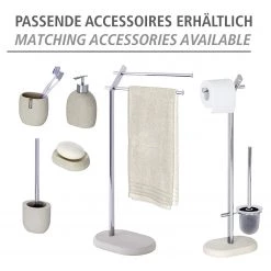 WENKO Porte-serviettes sur pied Puro - Métal / Matière plastique - Chrome / Beige -Accessoires de salle de bain Soldes 1000257807 210422 074102001556 ICON DETAILS P000000001000257807 icon seal