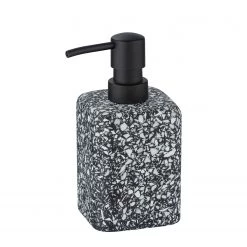 WENKO Distributeur de savon Terrazzo - Noir / Blanc