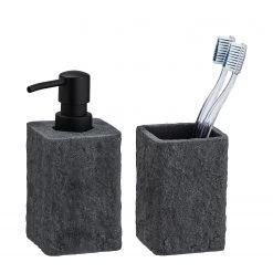 WENKO Set salle de bain Villata (2 éléments) - Anthracite