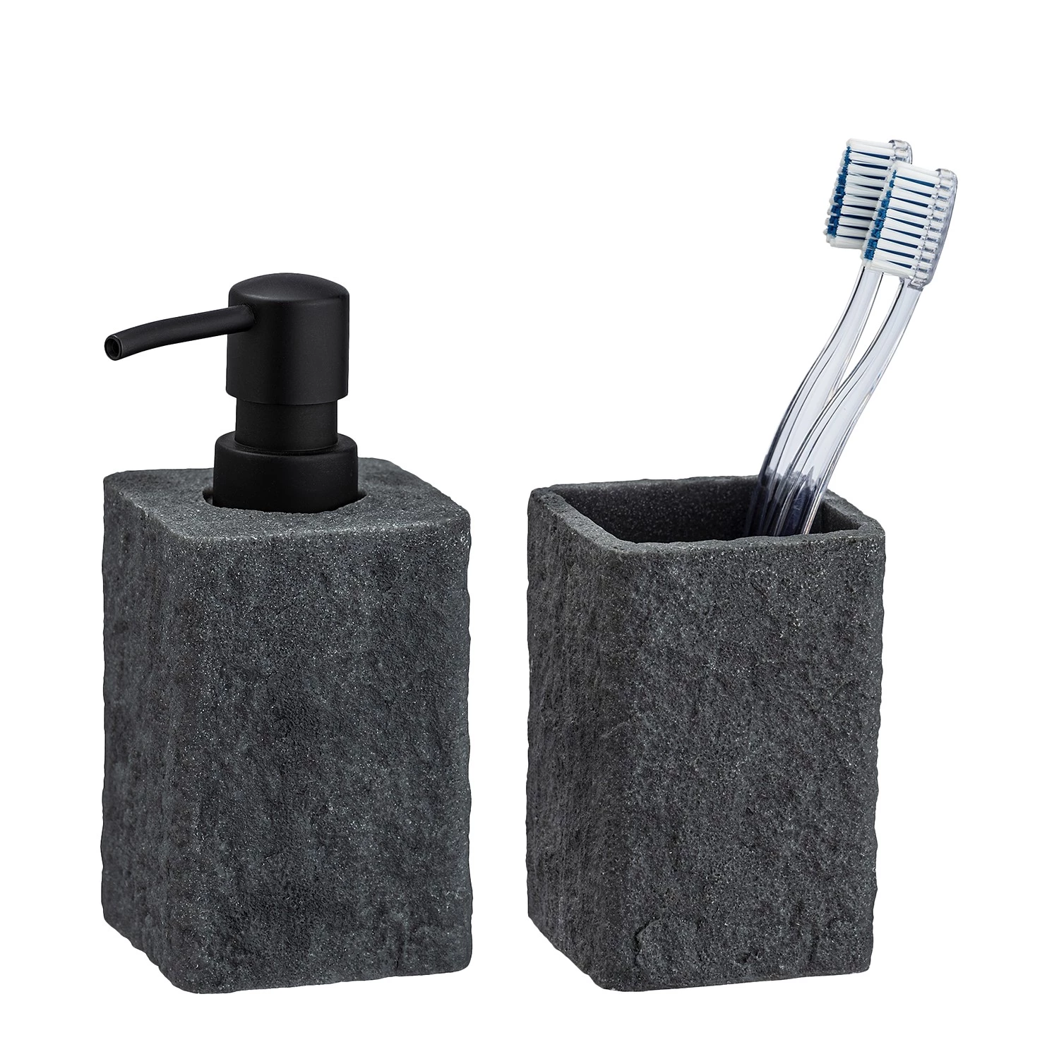 WENKO Set salle de bain Villata (2 éléments) - Anthracite 1 WENKO Set salle de bain Villata (2 éléments) - Anthracite