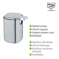 WENKO Distributeur de savon Alassio - Métal - Brillant -Accessoires de salle de bain Soldes 1000257832 210422 074121001633 ICON DETAILS P000000001000257832 icon seal