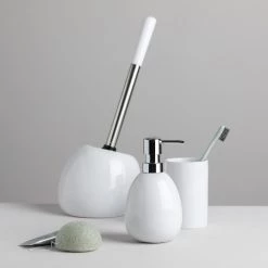 WENKO Set salle de bain Polaris (3 éléments) - Céramique - Blanc -Accessoires de salle de bain Soldes 1000257837 210422 07413000663 DETAILS P000000001000257837