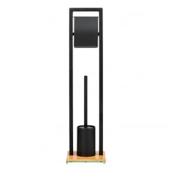 WENKO Brosse WC Bambusa - Acier / Bambou - Noir -Accessoires de salle de bain Soldes 1000257845 210422 07413500682 DETAILS P000000001000257845