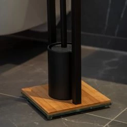 WENKO Brosse WC Bambusa - Acier / Bambou - Noir -Accessoires de salle de bain Soldes 1000257845 210422 07413500683 DETAILS P000000001000257845