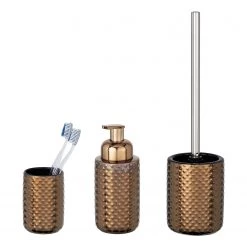 WENKO Set salle de bain Keo (3 éléments) - Céramique - Cuivre