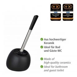 WENKO Set salle de bain Polaris II (3 élém.) - Noir -Accessoires de salle de bain Soldes 1000257861 210422 074148001728 ICON DETAILS P000000001000257861 icon seal