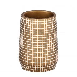 WENKO Verres à dents Ohrid - Polyrésine - Doré - Lot de 2 -Accessoires de salle de bain Soldes 1000257866 210422 07415100749 DETAILS P000000001000257866