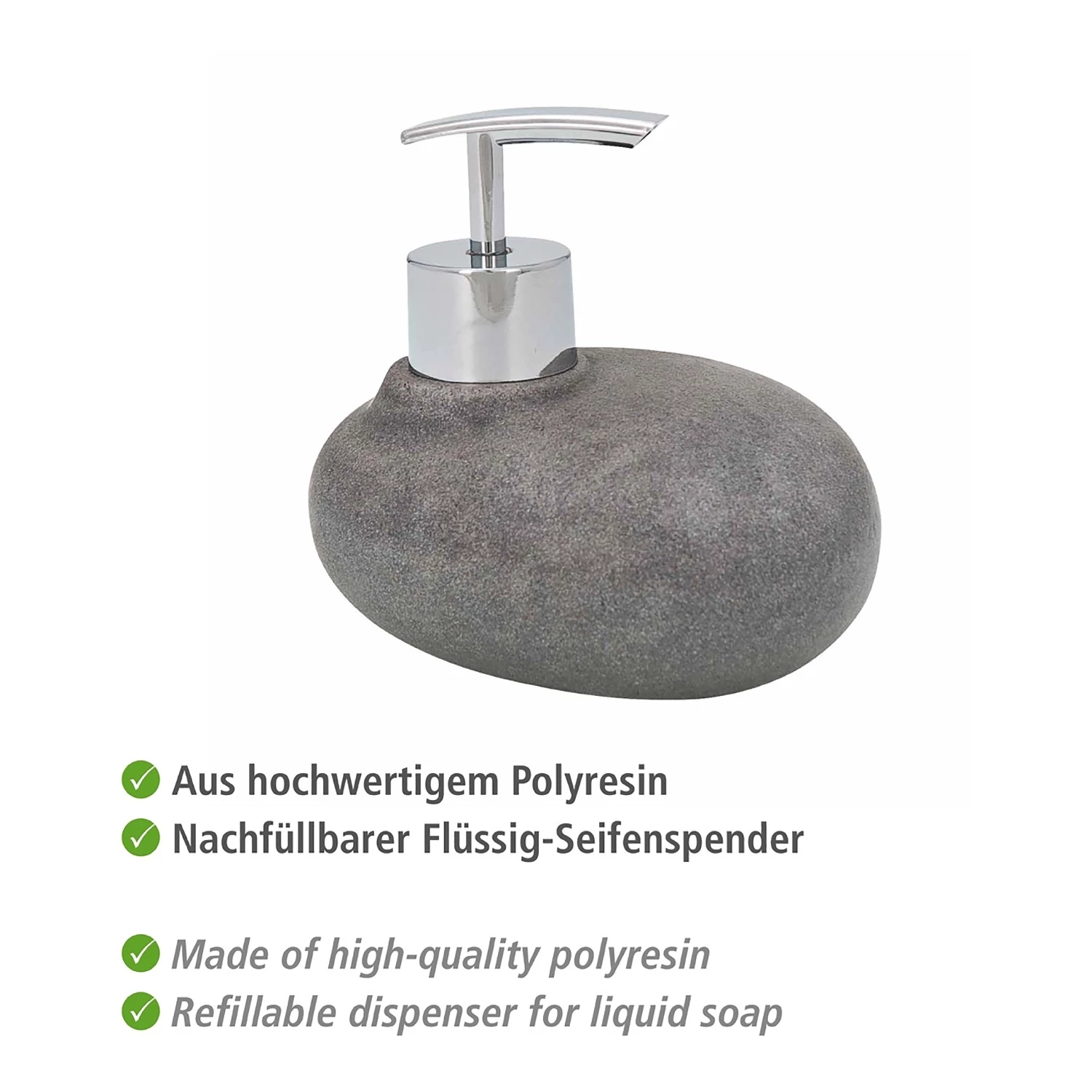 WENKO Set salle de bain Pebble Stone (3 élém.) - Gris 4 WENKO Set salle de bain Pebble Stone (3 élém.) - Gris – Image 4