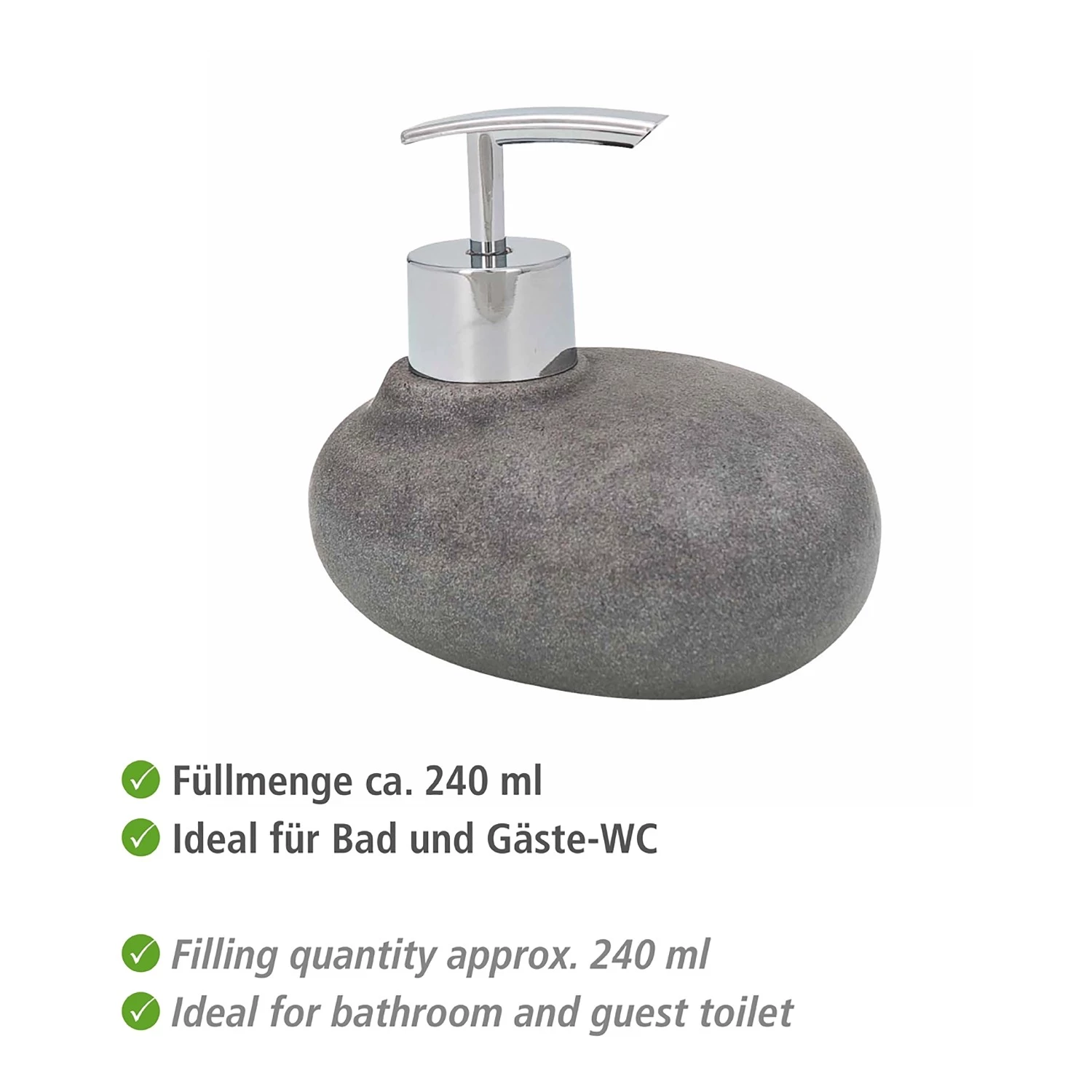WENKO Set salle de bain Pebble Stone (3 élém.) - Gris 5 WENKO Set salle de bain Pebble Stone (3 élém.) - Gris – Image 5