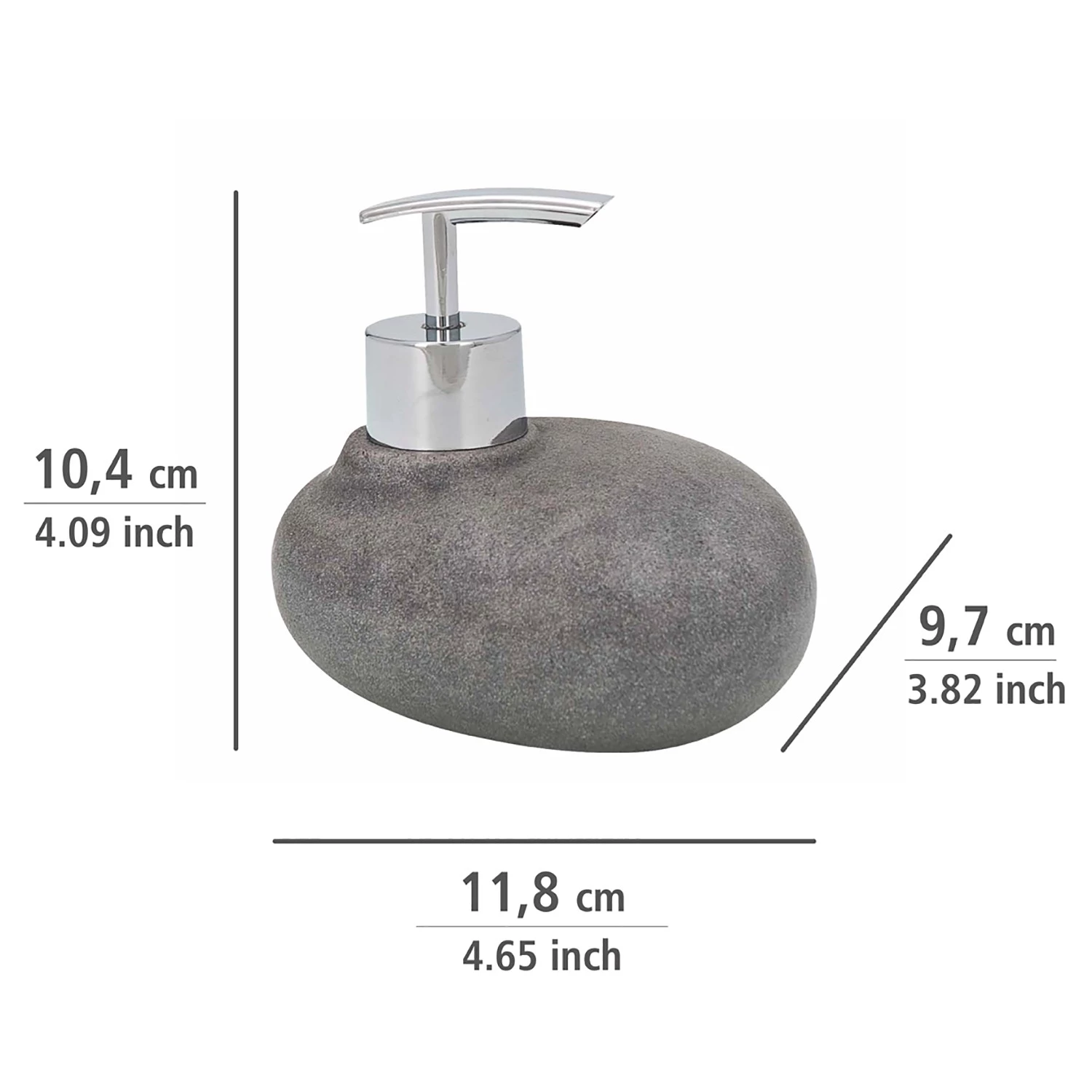 WENKO Set salle de bain Pebble Stone (3 élém.) - Gris 6 WENKO Set salle de bain Pebble Stone (3 élém.) - Gris – Image 6