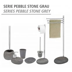 WENKO Set salle de bain Pebble Stone (3 élém.) - Gris 13 WENKO Set salle de bain Pebble Stone (3 élém.) - Gris -Accessoires de salle de bain Soldes 1000257888 210422 07420800819 DETAILS P000000001000257888