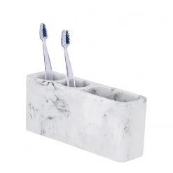 WENKO Porte-ustensiles Desio - Blanc / Gris