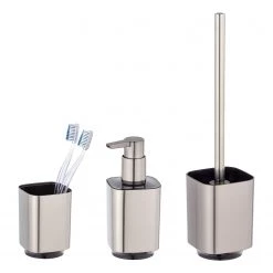 WENKO Set salle de bain Auron (3 éléments) - Argenté
