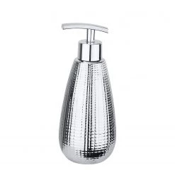 WENKO Set salle de bain Dakar (3 éléments) - Céramique - Argenté brillant -Accessoires de salle de bain Soldes 1000257899 210422 07421300840 DETAILS P000000001000257899