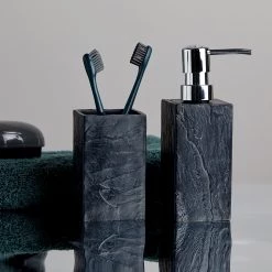 WENKO Distributeur de savon Slate Rock - Anthracite -Accessoires de salle de bain Soldes 1000257901 210422 074215001840 ICON DETAILS P000000001000257901 icon seal