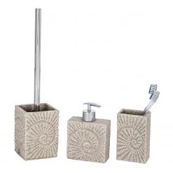 WENKO Brosse WC Fossil - Polyrésine - Beige -Accessoires de salle de bain Soldes 1000257909 210422 07422300885 DETAILS P000000001000257909