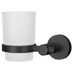 Kleine Wolke Verre à dents Apollo Nero - Aluminium / Verre - Noir / Verre dépoli