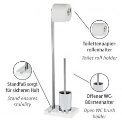 Ensemble de WC Noble - Acier inoxydable - Blanc -Accessoires de salle de bain Soldes 1000271081 210608 11135600067 DETAILS P000000001000271081