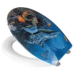 WENKO Siège WC Sea Life - Acier inoxydable / Duroplast - Multicolore -Accessoires de salle de bain Soldes 1000271085 210608 11154500188 DETAILS P000000001000271085