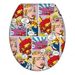 WENKO Siège WC premium Pop-Art - Acier inoxydable / Duroplast - Multicolore