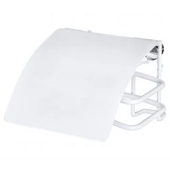WENKO Porte papier toilette Classic Plus II - Acier inoxydable - Blanc