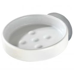 WENKO Porte-savon Capri - Zinc moulé sous pression / Céramique - Blanc