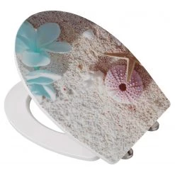 WENKO Siège WC premium Bora Bora - Acier inoxydable / Duroplast - Multicolore -Accessoires de salle de bain Soldes 1000271103 210608 11152900171 DETAILS P000000001000271103