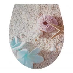 WENKO Siège WC premium Bora Bora - Acier inoxydable / Duroplast - Multicolore