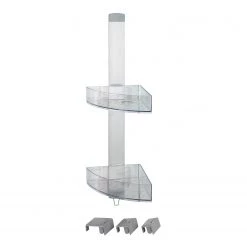 WENKO Étagère d’angle Premium - Acier inoxydable - Argenté