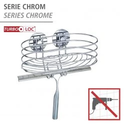 WENKO Étagère murale avec raclette Butono - Acier inoxydable - Chrome -Accessoires de salle de bain Soldes 1000271119 210608 11133200042 DETAILS P000000001000271119